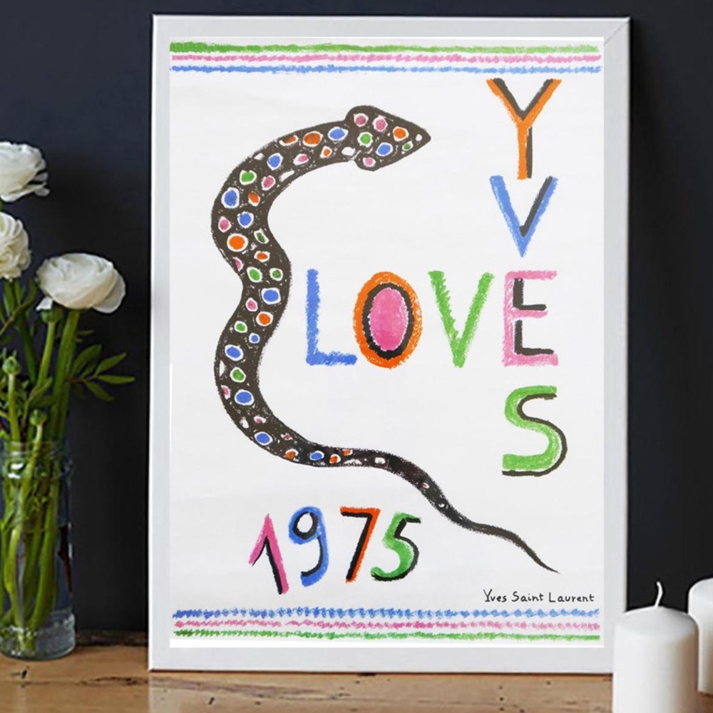YSL 1975 framed "Love" print